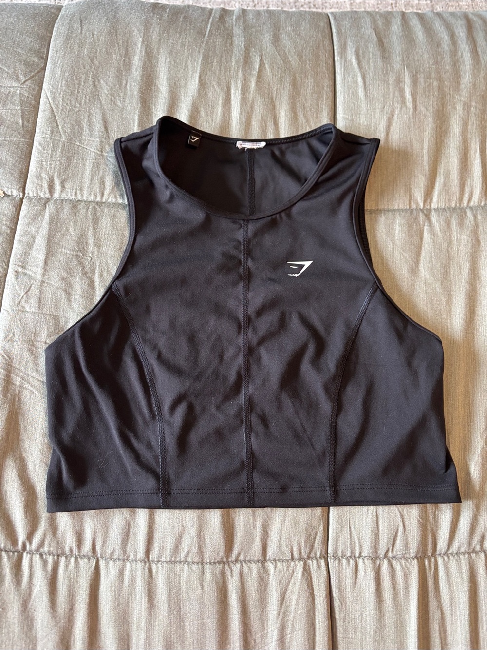 Gymshark Black Cropped High-Neck Athletic Tank